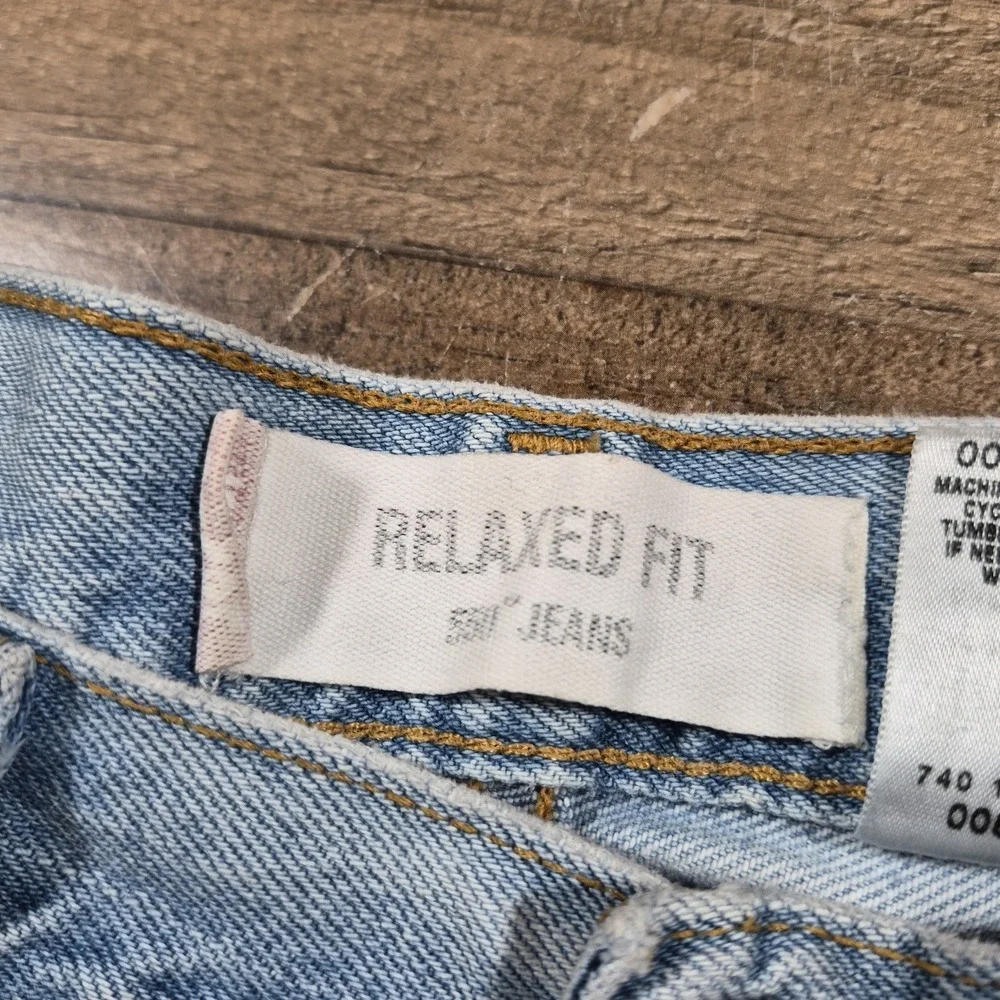Vintage Levis 550 Baggy Jeans Men 32x36 Blue Denim Y2K Paint Distressed 2000s 02